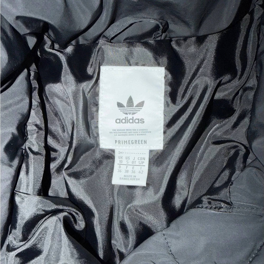 Adidas original Black Short Synthetic Down Puffer cropped Jacket - Picture 5 of 6